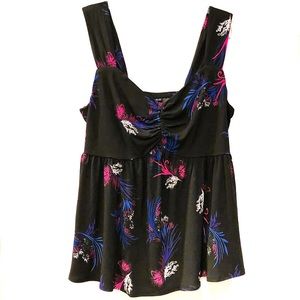 TORRID Floral babydoll Cami Size 1 Pink blue black